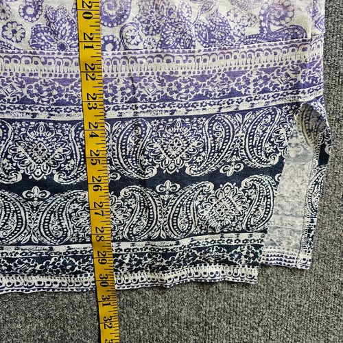 J Jill Top Womens Size 2X Pink Purple Linen Paisley Ombre Short Sleeve Casual - Picture 6 of 9