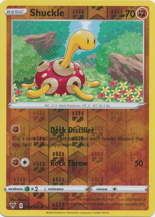 Reverse Holo Shuckle 085/185 Uncommon Vivid Voltage Pokemon TCG