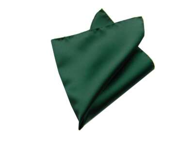 Fazzoletto uomo da taschino verde scuro pochette tinta unita in raso