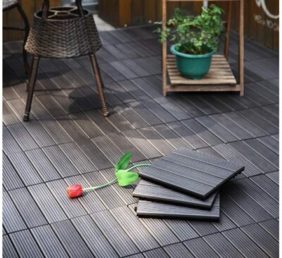 Courtyard Casual WPC Gray Deck Tile, 9 pc Set (12 x12 x0.75 )