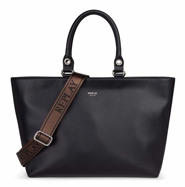 Replay Shopper Shopper Schultertasche Tasche Black Schwarz Neu-image