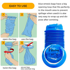 50 Pack Emesis Bag, Disposable Vomit Bags, Aircraft Barf Bags Car Sickness Ba...