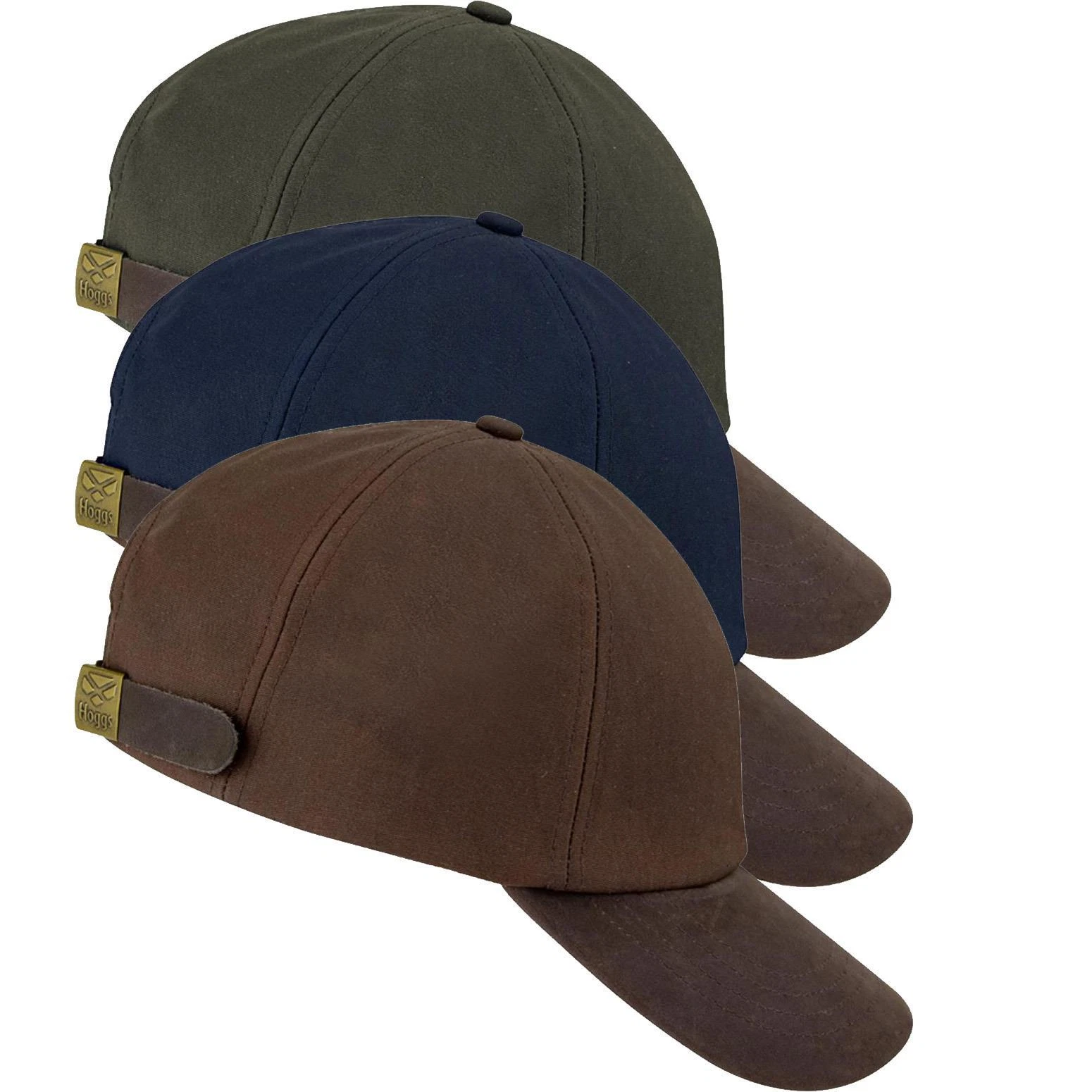 Hoggs Of Fife Mens Waxed Baseball Cap Brown Navy Blue Olive Green One Size