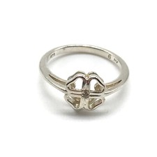 Vintage 925 Sterling Silver Flower Floral Band Ring Size 6