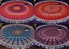 Tassel Lace Round Mandala Table Cover Tapestry Beach Throw Yoga Mat Home Decor