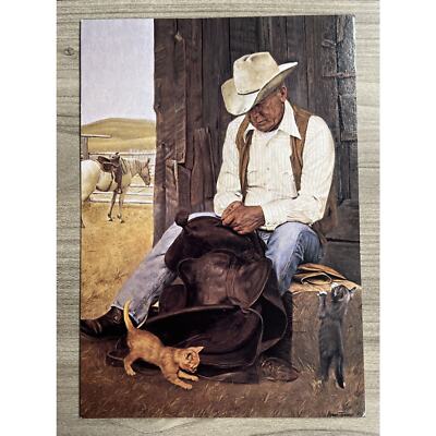 Leaning Tree Birthday Card BD670 Western Tradition My Neighbor Cowboy Kittens