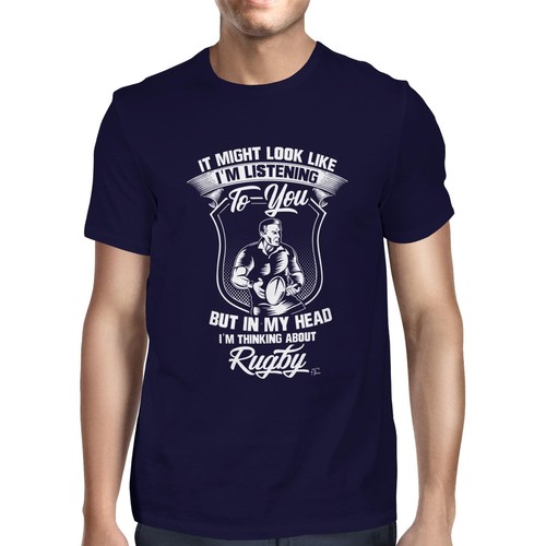 1Tee Herren I might look like I'm listening to you, Rugby T-Shirt - Bild 1 von 24