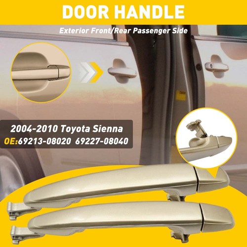 Fit 2004-2010 Toyota Sienna Exterior Door handle Left/Right Rear Gold New 2Pcs