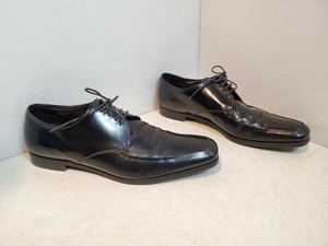 Prada Black Patent Leather Square Toe Derby Men S Shoes 9 Us Ebay