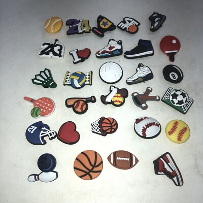 Charms Basketball Football Soccer Sports Team Black White For