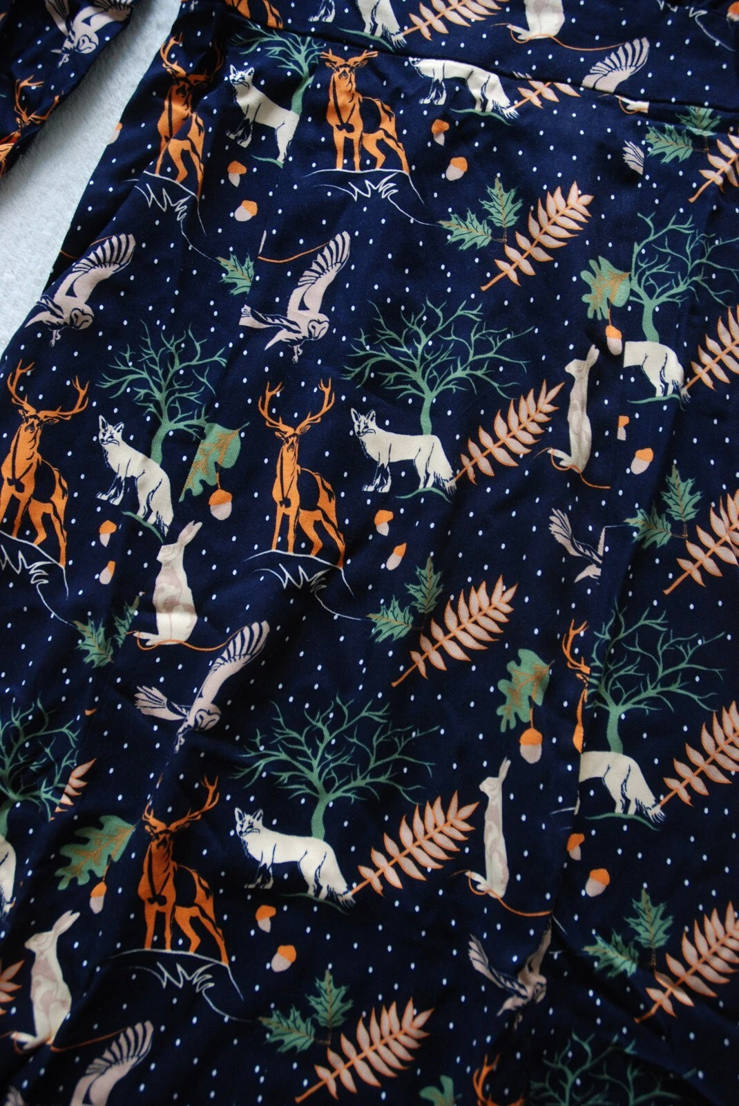 UNDERCOVER Louche Liv Secret Garden Midi Casual Dress Autumnal Winter Woodland Print UK8