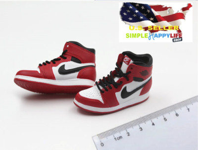 1/6 men white red sneakers shoes HOLLOW basketball for hot toys phicen  USA 