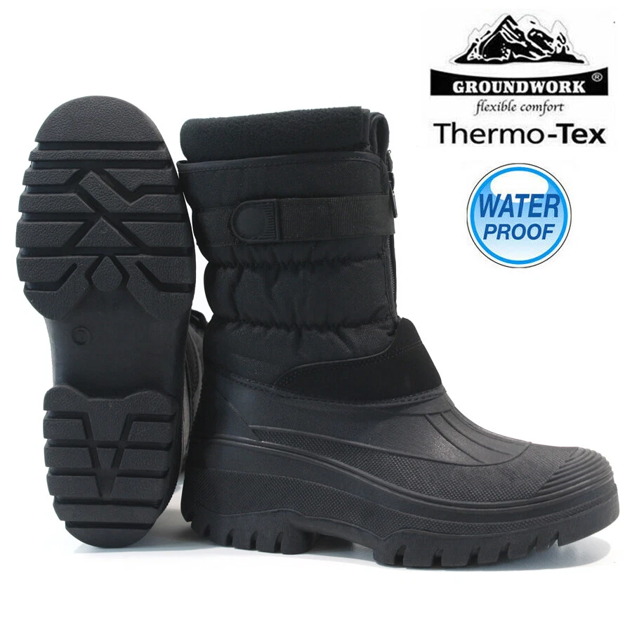 STIVALI DA NEVE UOMO INVERNALI IMPERMEABILI MUCKER SCI TERMICO WELLINGTONS PELLICCIA MISURA CALDA  - Immagine 3 di 4