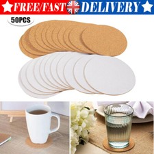 50Pc Self-Adhesive Cork Circle Cork Backing Sheets for Coasters DIY Crafts Decor