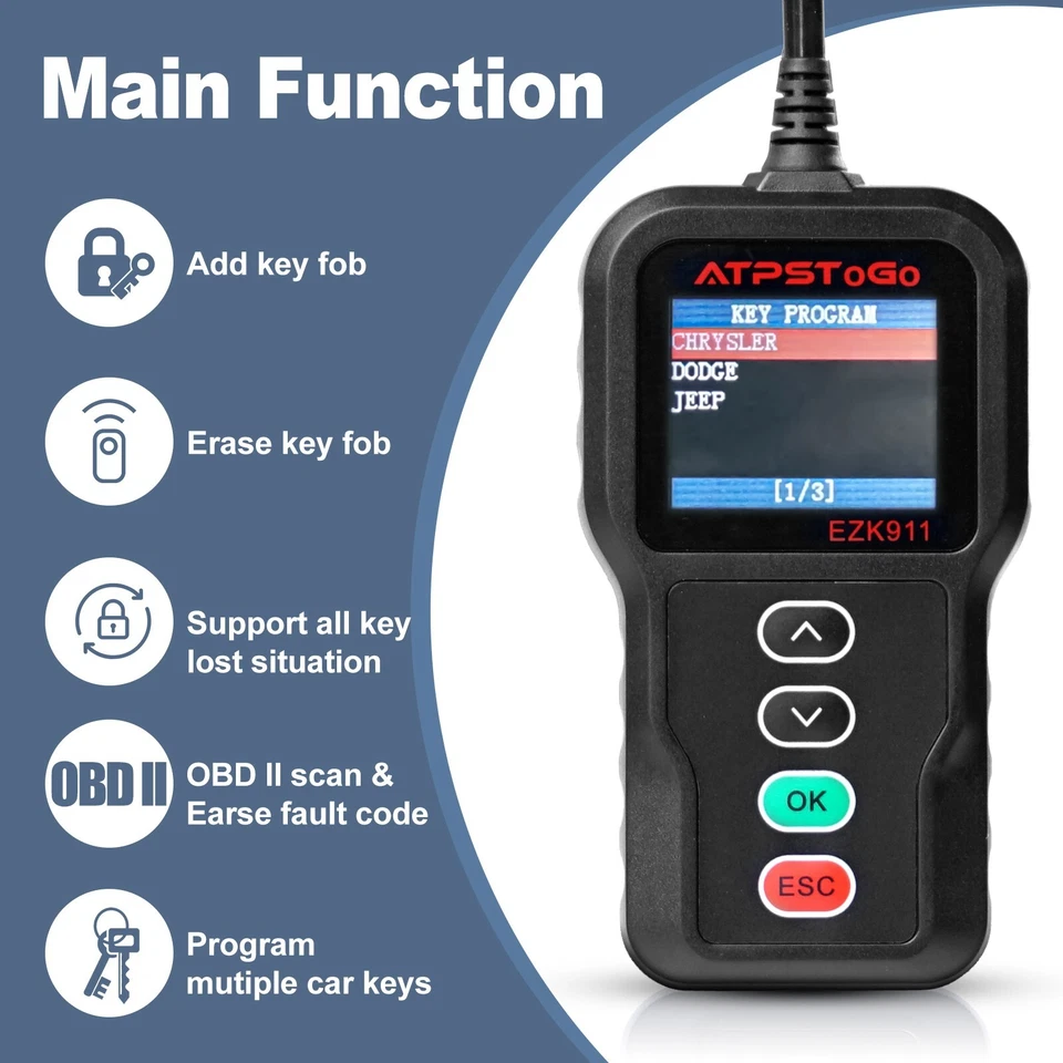 Remote Key fob Kit Tool For 2009-2012 Dodge Ram 1500 Grand Caravan Journey Foto 4 de 4