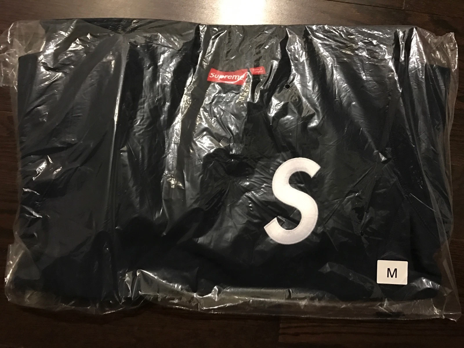 Sweat col rond logo Supreme S FW16 bleu marine taille M