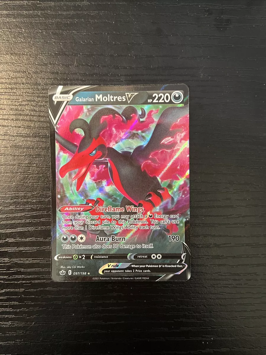 Pokemon Card Galarian Moltres V 097/198 Chilling Reign Set - Ultra