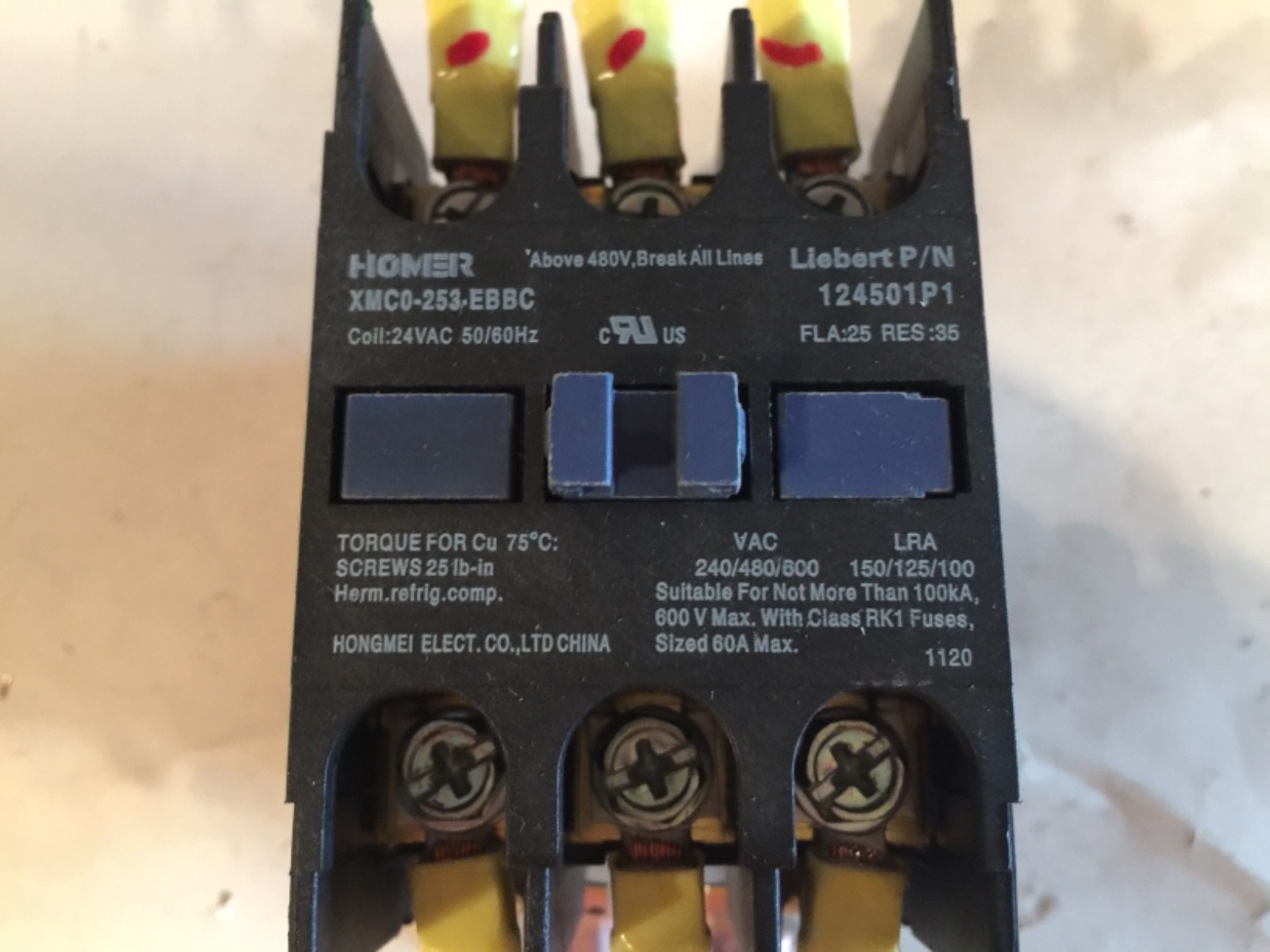Contacteur Homer XMC0253EBBC Liebert 124501P1 3P 24V eBay
