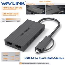 USB 3.0 to HDMI Dual Display Adapter Supports 6 Monitor Displays for Windows Mac