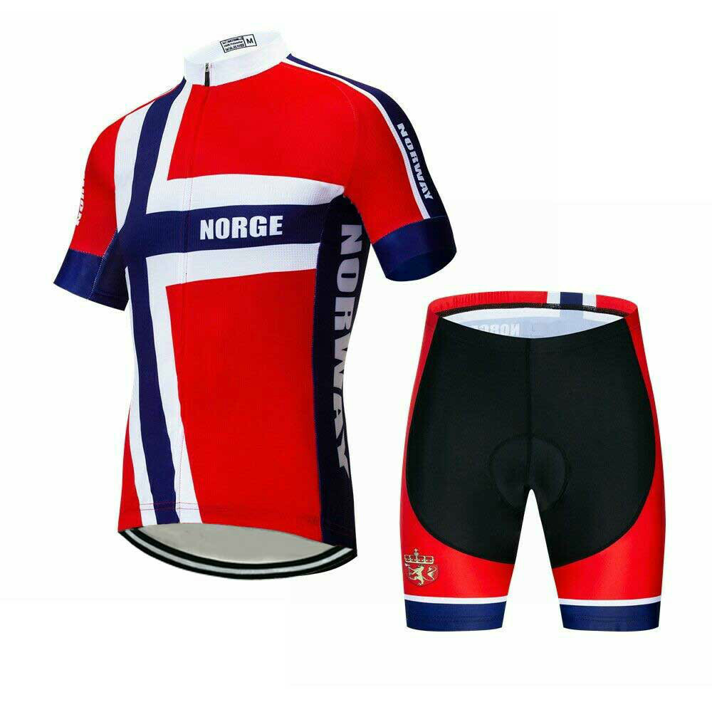 Men's Cycling Team Kit Short Sleeve Cycle Jersey and Shorts Paded Set S