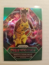2021 WNBA Prizm Fireworks Nneka Ogwumike #17 Green Prizm Sparks - FREE SHIPPING