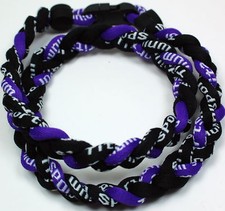 Titanium Sport Tornado Necklace Baseball Softball 3 Rope Team Colors Gift