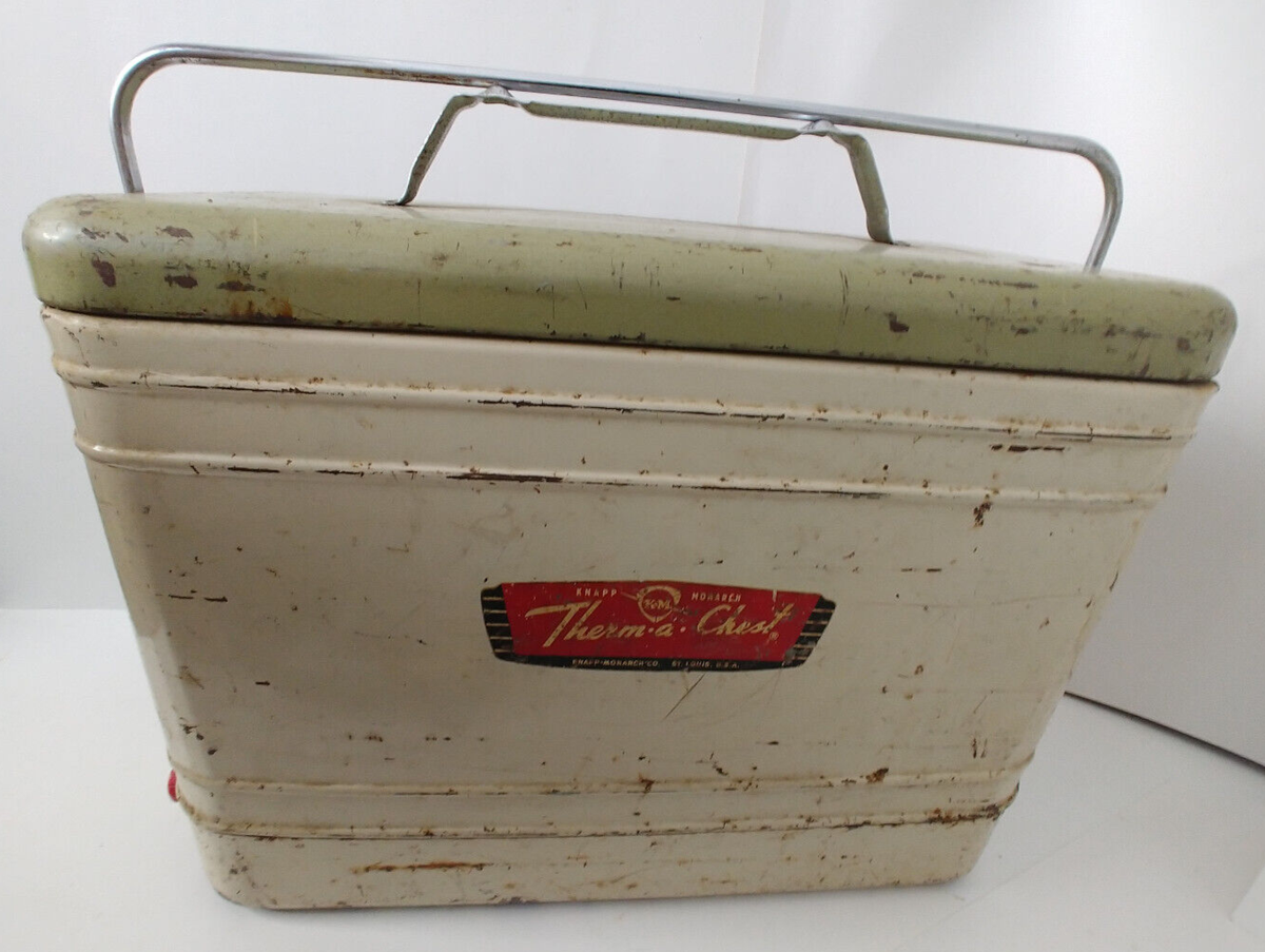 Vintage Knapp Monarch Therm-a-Chest Picnic Cooler 1950's Painted