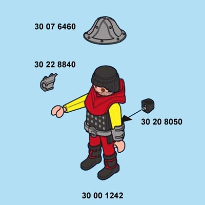 PLAYMOBIL FIGURA CAVALIERE Del Drago Rosso Con Armi Per Scenari Medievali EUR 5,99 - IT - Foto 5