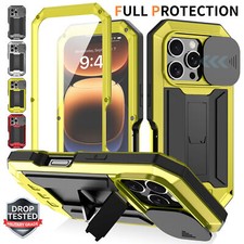 For iPhone 17 16 15 14 13 Pro Max Shockproof Aluminum Gorilla Glass Metal Cover