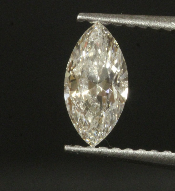 GIA certified loose .48ct I1 G marquise Natural fancy cut diamond estate 