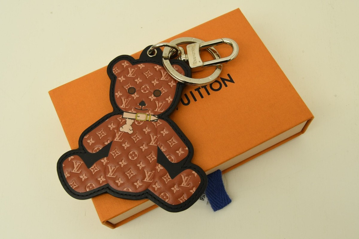 Authentic Louis Vuitton Bear Monogram Keychain Leather SP Brown