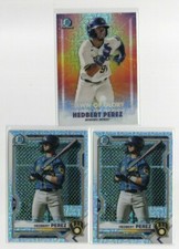 HEDBERT PEREZ BREWERS 2021 BOWMAN CHROME MOJO REFRACTOR ROOKIE RC 3X LOT