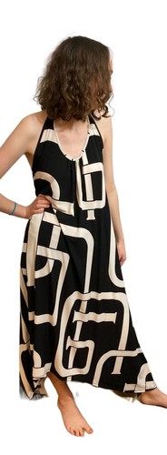 White Halter Hi-low Maxi Dress 
