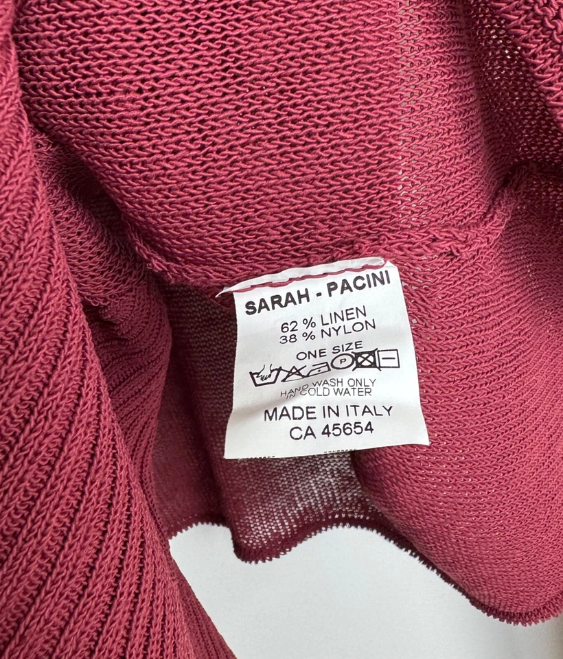 Sarah Pacini 亚麻尼龙不对称针织套衫,尺寸 1 — 第 4/4 张图片