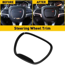 Black Steering Wheel Center Ring Trim for Charger Challenger 15+ & Durango 14+