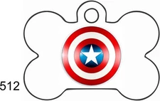 Pet Tags Personalized Pet ID tag for Dog  BONE Tags Captain America ENGRAVING
