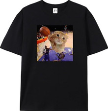 Humor Cat Meme Funny Black Unisex t-shirt all size