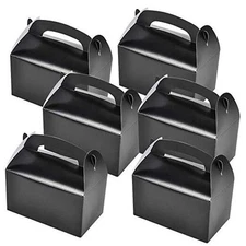  Black Treat Boxes for Candy, Cookies and Party Favors - Pack of 12 Cookie 