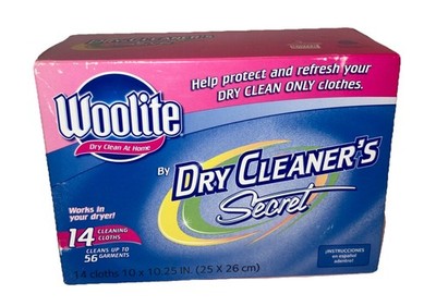 Woolite Dry Clean At Home By Dry Cleaner's Secret 14 Pack Cloths NIB!