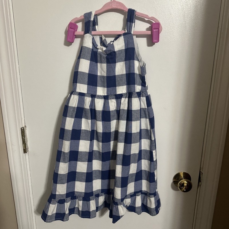 BLUEBERI BOULEVARD Girl's Size 6X Piece Sleeveless blue white Dress 
