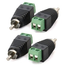 AILTECK Phono RCA Male Plug to AV Screw Terminal Audio Video 2-PACK, Black