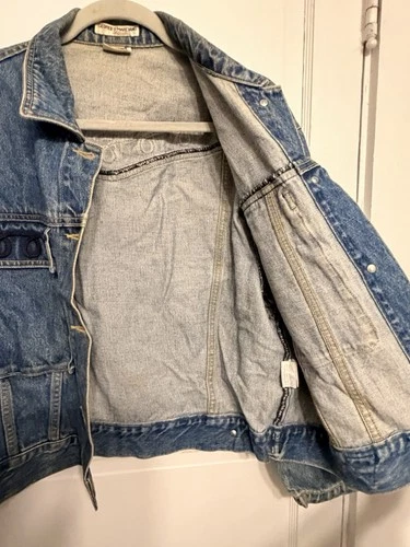 Vintage 80s GUESS Georges Marciano Denim Jacket Flying High Soutache Rope Trim L image 24