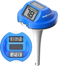 Pool Thermometer Solar Digital Floating, High Precision Large Screen without Fog