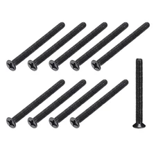 200Pcs M3 x 30mm Flat Head Machine Screw Carbon Steel Phillips Screws