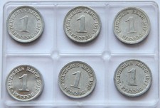 Satz Kriegs-Ersatzm&uuml;nzen ,  A,D,E;F,G,J , Erhaltung bis  stempelglanz