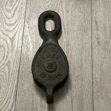 Ansell Walsall  Vintage 5inch Rope Pulley Block Rope Swivel Industrial Salvage