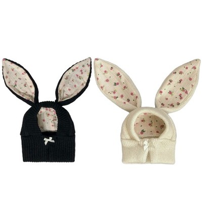 Knit Rabbit Ears Shape Dog Cat Hat Halloween Party Performances Taking Photo Hat