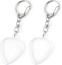 Heart-Shaped Guitar Pick Holder Keychain - 2 Pack for Easy Storage