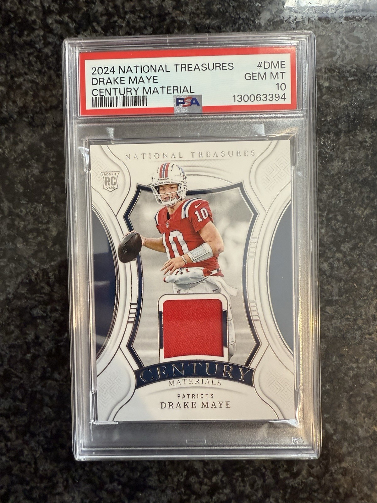 Drake Maye Panini National Treasures Century Materials #DME Base