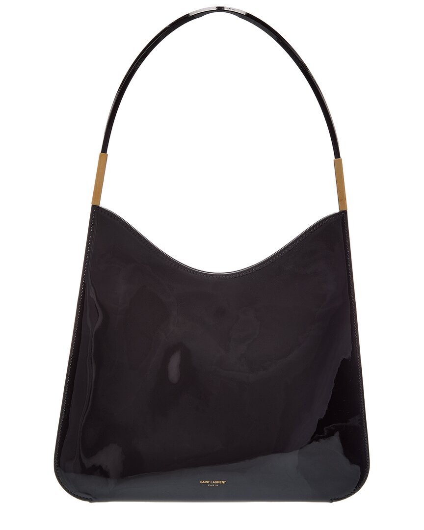 Saint Laurent Bo Sadie Patent Hobo Bag Womens Black 252190₽